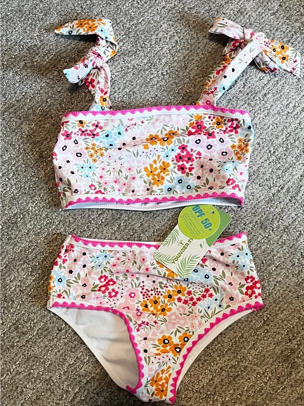 Girls Two Piece Color Block Stripe Swimwear 1048/bb5